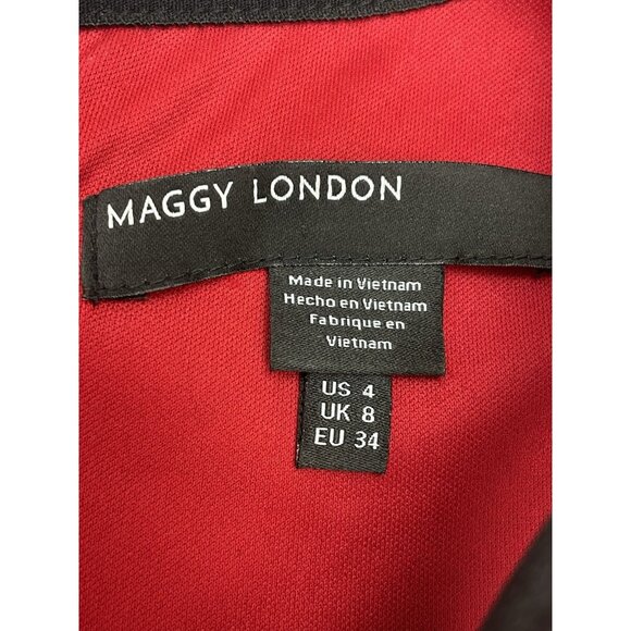 Maggy London Women's Draped MIDI Sheath Dress Size 4 - Picture 5 of 16